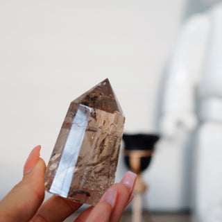 Brazilian Smoky Quartz Faceted Tower