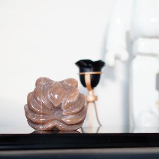 Chocolate Moonstone 9-Tails Fox Carving