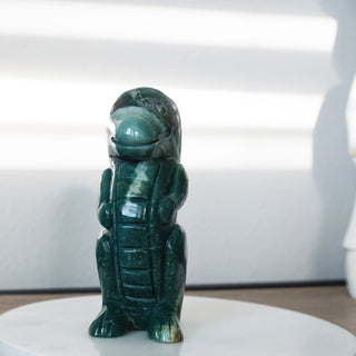 Green Ocean Jasper Dinosaur Carving