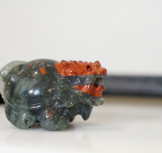 Bloodstone Dragon Turtle Carving