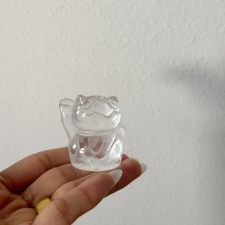 High quality Clear Quartz Lucky Cat
