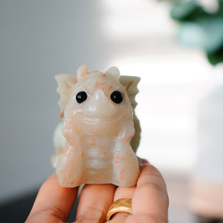 Green Onyx Baby Dragon Carving