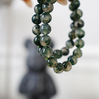 High Quality Moss Agate bead bracelet ( 10-11mm)
