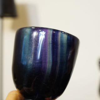 High-Quality Blue Fluorite Tall Cup