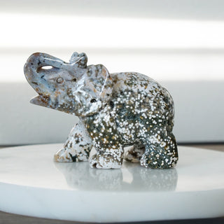 Orbicular Jasper Elephant Carving