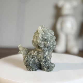 Prehnite Fu Dog carving