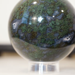 Moss Agate Sphere – 1lb 5.5oz | ~75mm