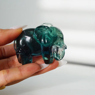 Fluorite Elephant Carving