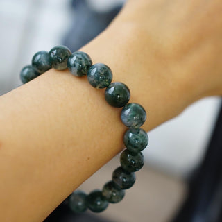 High Quality Moss Agate bead bracelet ( 10-11mm)