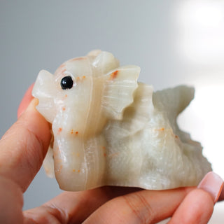 Green Onyx Baby Dragon Carving