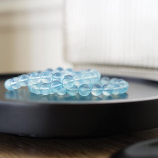 High Quality Aquamarine bead bracelet 9-10 mm