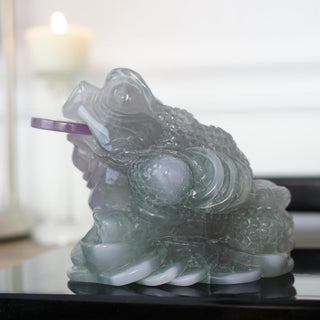Lavender Fluorite Money Toad Carving