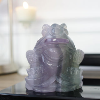 Lavender Fluorite Money Toad Carving