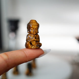 Tiger eye mini Buddha carving