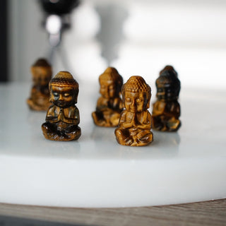 Tiger eye mini Buddha carving
