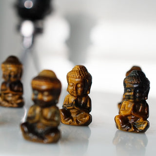 Tiger eye mini Buddha carving