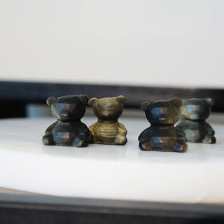 Golden Sheen Obsidian Mini Bear Carving