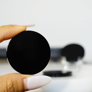 Mini Black Obsidian Round Slab Mirror
