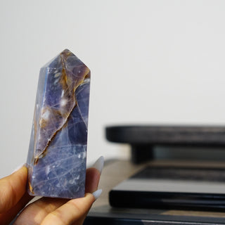 Purple Chalcedony Tower from Indonesia – 8.7oz | 3.7 inches
