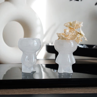 Clear Quartz Small Cuphead carving