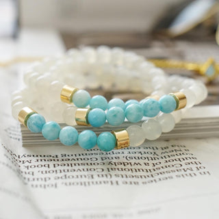Larimar & White Moonstone Bracelet