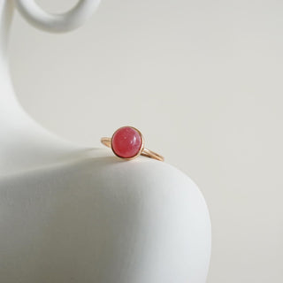 High Quality Rhodochrosite.925 Sterling Silver ( Rose Gold ) adjustable Ring