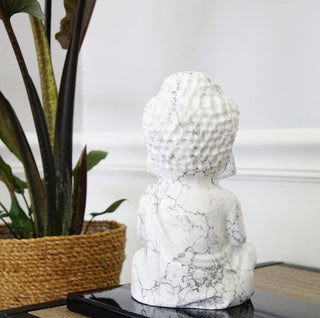 Large Howlite Buddha carving