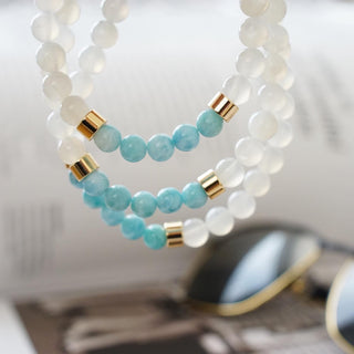 Larimar & White Moonstone Bracelet