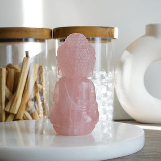 Rose Quartz Buddha Carvin