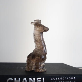 Smoky Quartz Giraffe carving