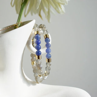 Exclusive Tanzanite & Gray Moonstone custom Bracelet design