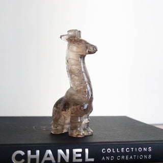 Smoky Quartz Giraffe carving
