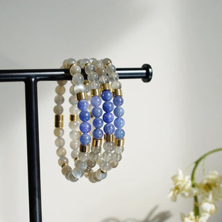 Exclusive Tanzanite & Gray Moonstone custom Bracelet design