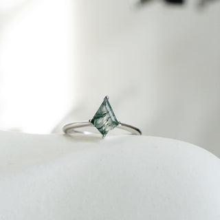 Moss Agate .925 Sterling Silver adjustable ring