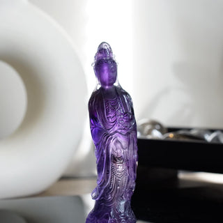 High Quality Amethyst Quan Yin carving