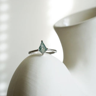 Moss Agate .925 Sterling Silver adjustable ring