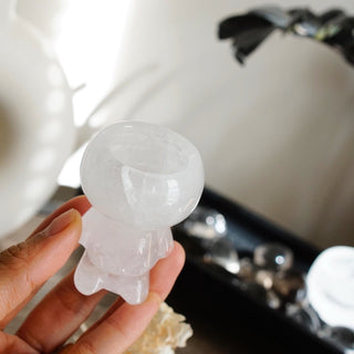 Clear Quartz Small Cuphead carving