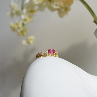 Pink Topaz .925 Sterling Silver adjustable Ring