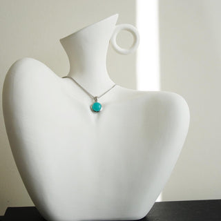 High Quality Amazonite.925 Sterling Silver Necklace