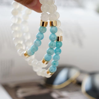 Larimar & White Moonstone Bracelet