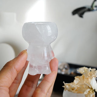Clear Quartz Small Cuphead carving