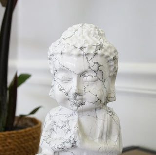 Large Howlite Buddha carving