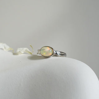 Ethiopian Opal .925 Silver Adjustable Ring