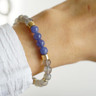 Exclusive Tanzanite & Gray Moonstone custom Bracelet design