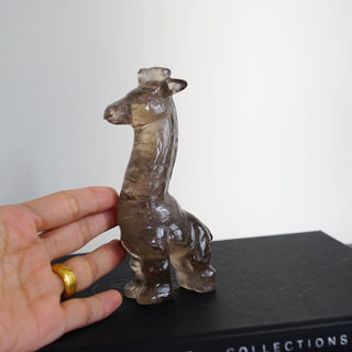 Smoky Quartz Giraffe carving