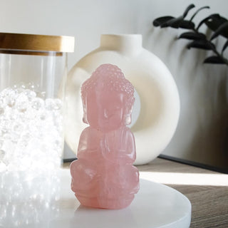 Rose Quartz Buddha Carvin