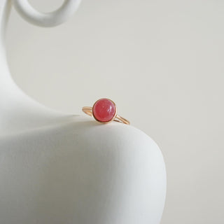 High Quality Rhodochrosite.925 Sterling Silver ( Rose Gold ) adjustable Ring