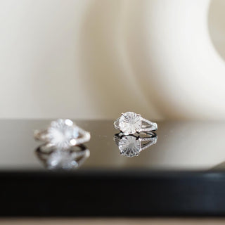 Clear Quartz.925 Sterling Silver adjustable Ring