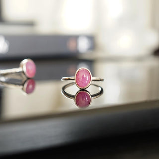 Ruby Sterling Silver 925 Adjustable Ring