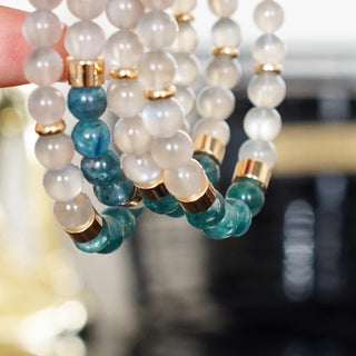 Emerald & Gray Moonstone Bracelet design